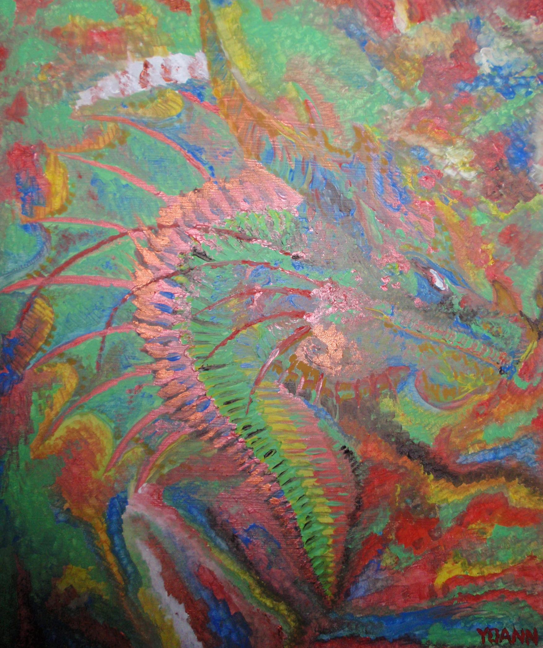 "Dragon", toile peinte à Montigny-le-Roi, le 15 Septembre 2017, à l'occasion des Peintres dans la Rue