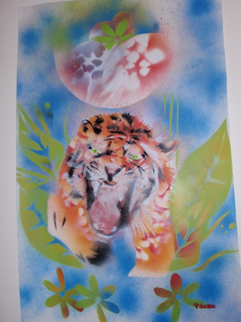 Tigre rugissant, peint en 2009 à Montréal, affiche